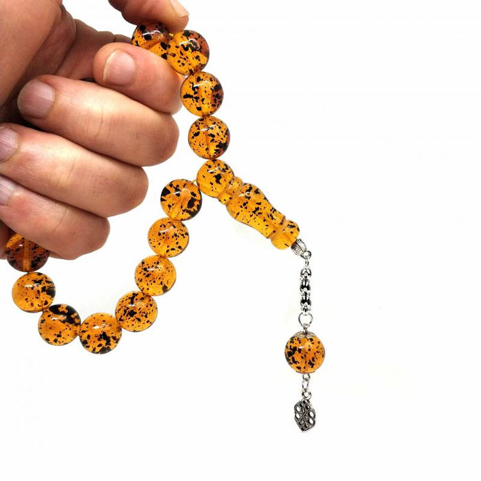 Selderesi | 17 Beads Efe Size (Small Size) Mascot Fire Amber Tasbih