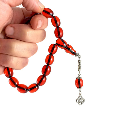 Selderesi | 17 Beads Efe Size (Small Size) Mascot Fire Amber Tasbih