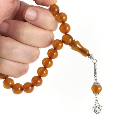 Selderesi | 17 Beads Efe Size (Small Size) Mascot Fire Amber Tasbih