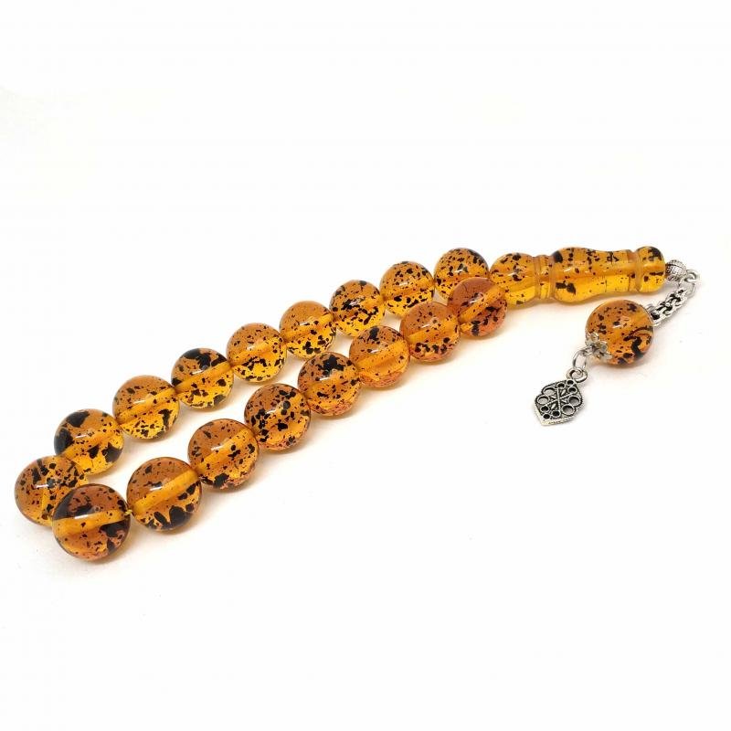 Selderesi | 17 Beads Efe Size (Small Size) Mascot Fire Amber Tasbih