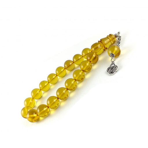 Selderesi | 17 Beads Efe Size (Small Size) Mascot Fire Amber Tasbih with Golden beads Selderesi Prayer Beads