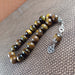 Selderesi | 17 Beads Efe Size (Small Size) Mascot Natural Tiger Eye Stone Tasbih