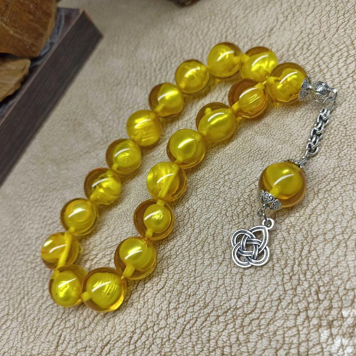 Selderesi | 17 Beads Efe Size (Small Size) Pearl Grained Beirut Amber Tasbih