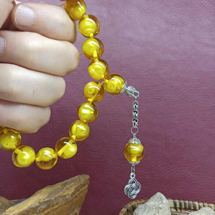 Selderesi | 17 Beads Efe Size (Small Size) Pearl Grained Beirut Amber Tasbih Selderesi Prayer Beads