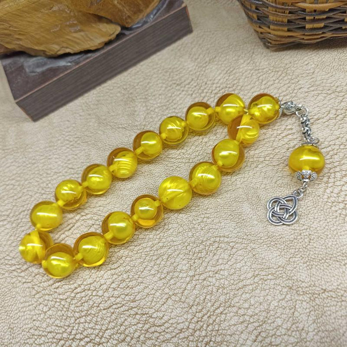Selderesi | 17 Beads Efe Size (Small Size) Pearl Grained Beirut Amber Tasbih