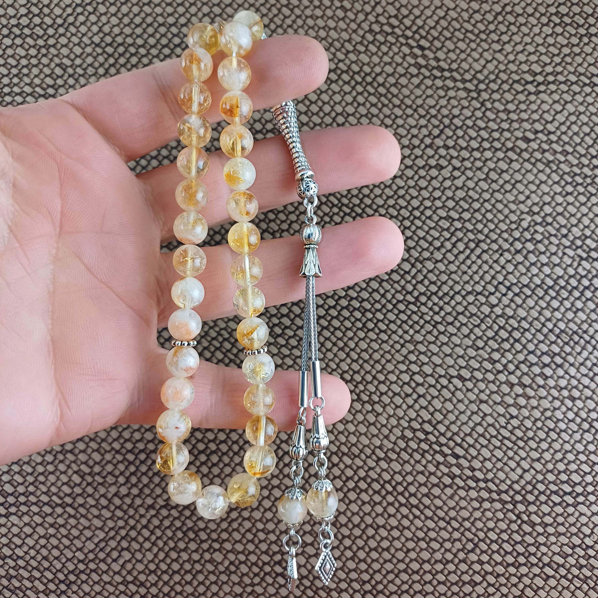 Selderesi | 33 Beads Citrine Natural Stone Tasbih