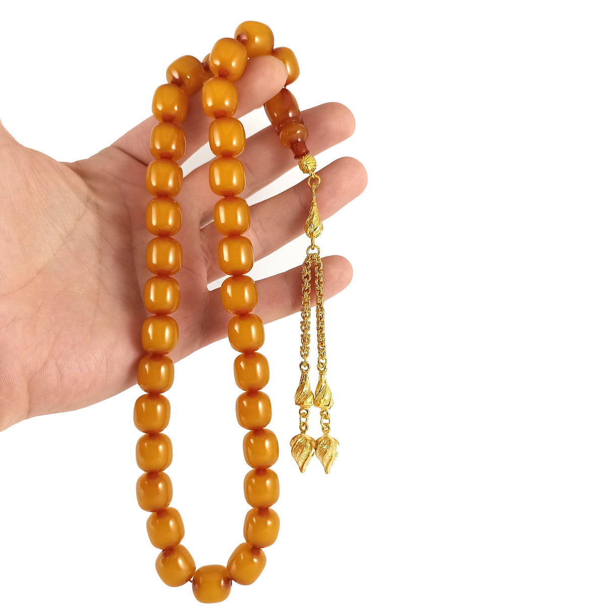 Selderesi | Big Capsul Cute Amber Tasbih with Yellow Tassel