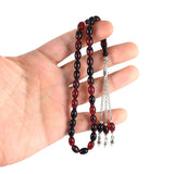 Selderesi | Bureaucrat Size Red Black Fire Amber Tasbih