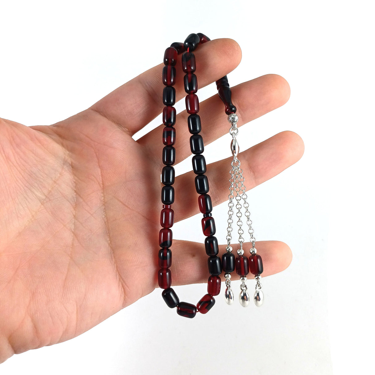 Selderesi | Bureaucrat Size Red Black Fire Amber Tasbih