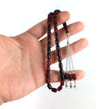 Selderesi | Bureaucrat Size Red Black Fire Amber Tasbih