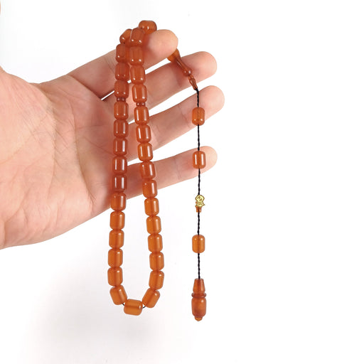 Selderesi | Capsul Cut Fire Amber Tasbih Selderesi Prayer Beads
