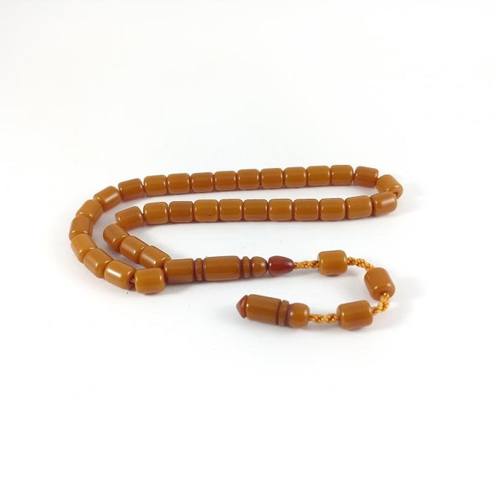 Selderesi | Capsule Cut Amber Tasbih Selderesi Prayer Beads