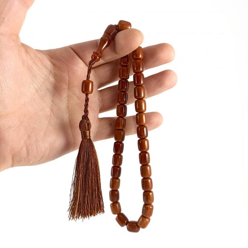 Selderesi | Capsule Cut Amber Tasbih Selderesi Prayer Beads