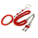 Selderesi | Ceyt Natural Stone Tasbih Set with Bracelet and Keychain Set