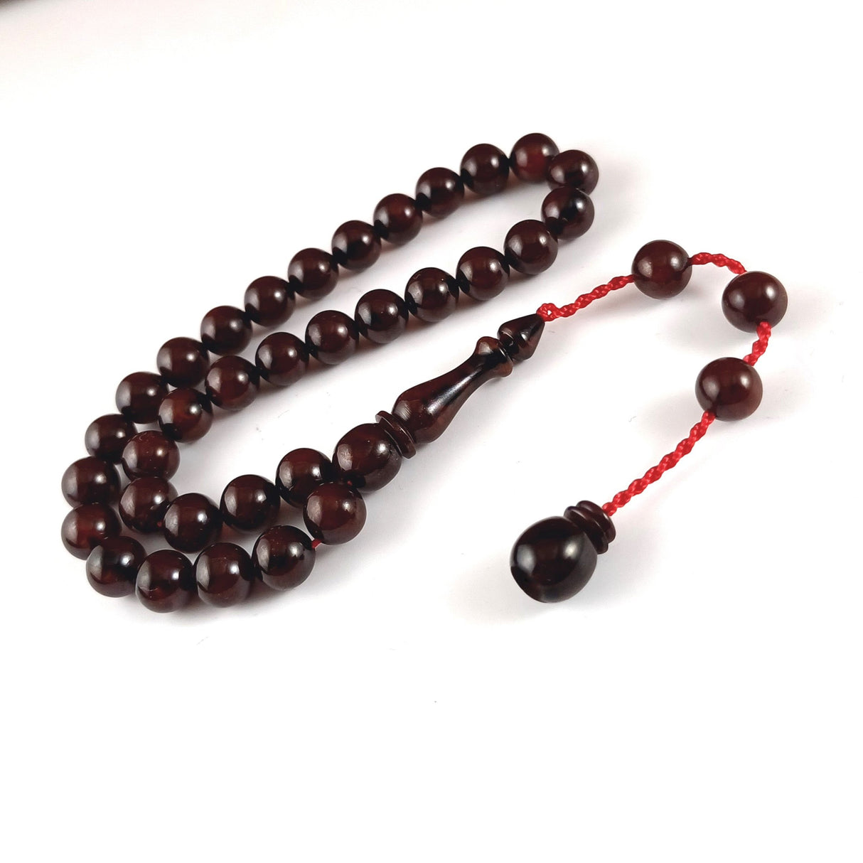 Selderesi | Mini Hand Size Sphere Cut Amber Tasbih