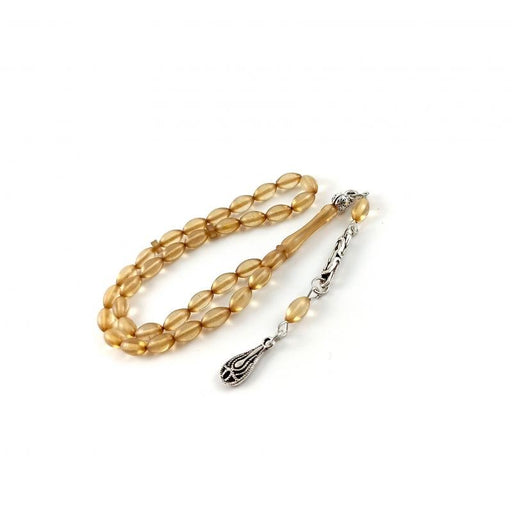 Selderesi | Mini Size Fire Amber Tasbih with Golden beads