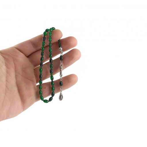 Selderesi | Mini Size Fire Amber Tasbih with Greenish Black beads