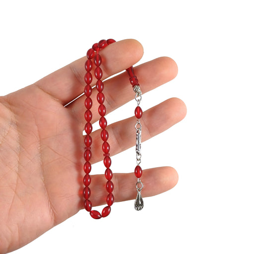 Selderesi | Mini Size Red Fire Amber Tasbih Selderesi Prayer Beads