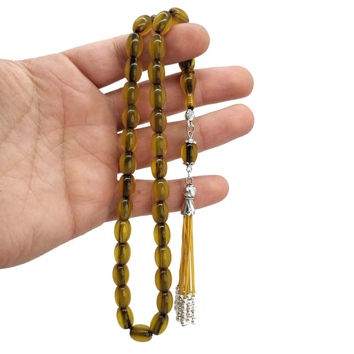 Selderesi | Ottoman Capsule Cut Amber Tasbih Selderesi Prayer Beads
