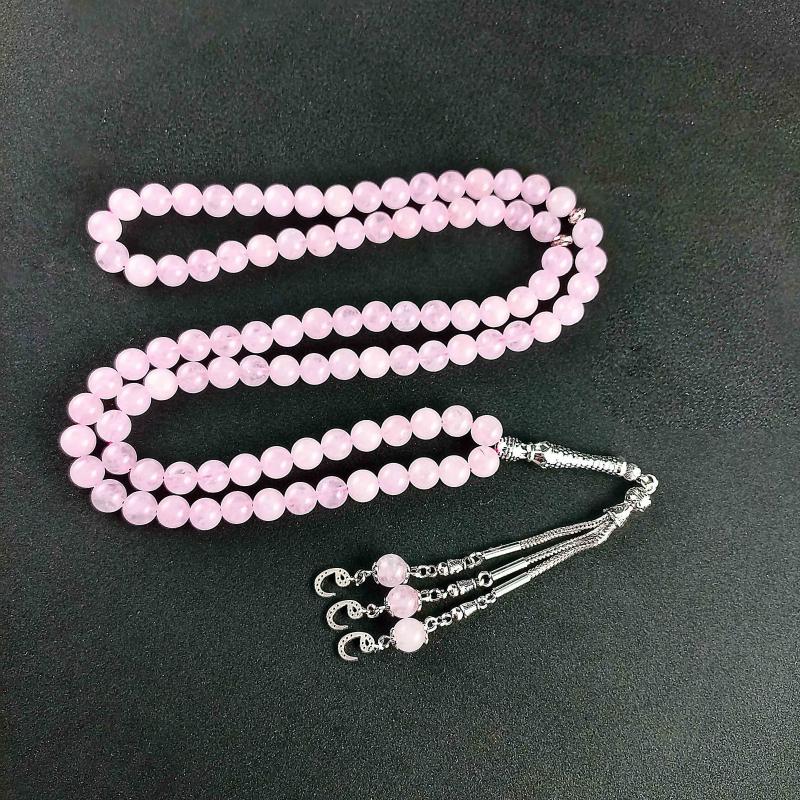 Selderesi | Pink Quartz Natural Stone 99 Beads Prayer Tasbih 8mm