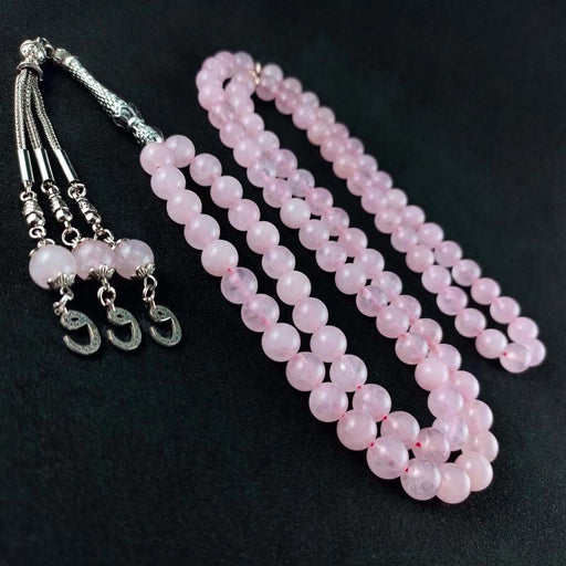 Selderesi | Pink Quartz Natural Stone 99 Beads Prayer Tasbih 8mm