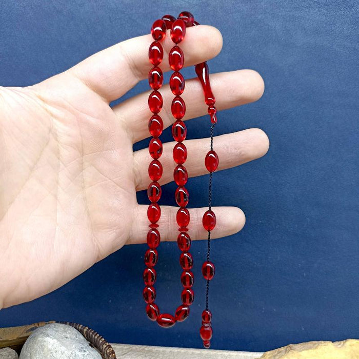 Selderesi | Red Fire Amber Tasbih Selderesi Prayer Beads