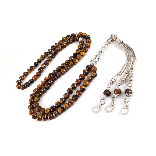 Selderesi | Tiger's Eye Natural Stone 99 Beads Prayer Tasbih 6mm Selderesi Prayer Beads