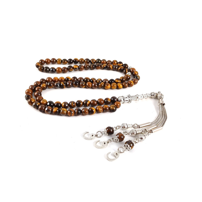 Selderesi | Tiger's Eye Natural Stone 99 Beads Prayer Tasbih 6mm