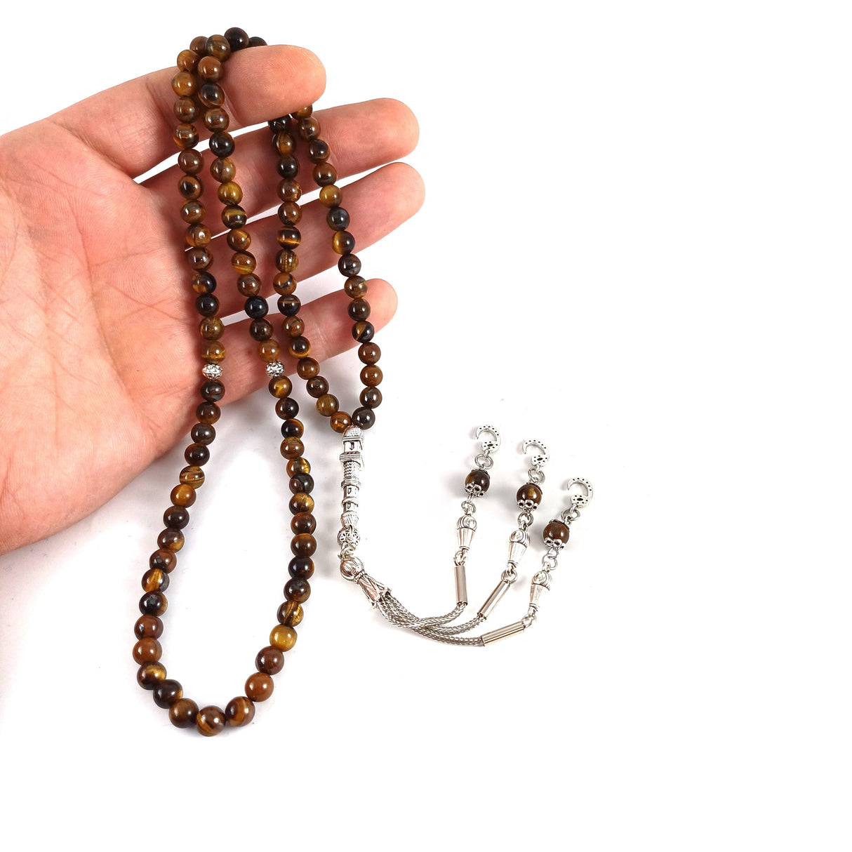 Selderesi | Tiger's Eye Natural Stone 99 Beads Prayer Tasbih 6mm