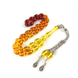 Selderesi | Yellow Red Color Synthetic Amber Tasbih