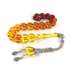 Selderesi | Yellow Red Color Synthetic Amber Tasbih