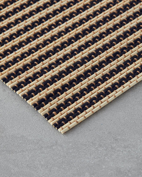 Premium Bamboo Placemat Set - 4 Piece - Black Cream Dining Decor