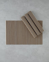 Premium Bamboo Placemat Set - 4 Piece - Black Cream Dining Decor