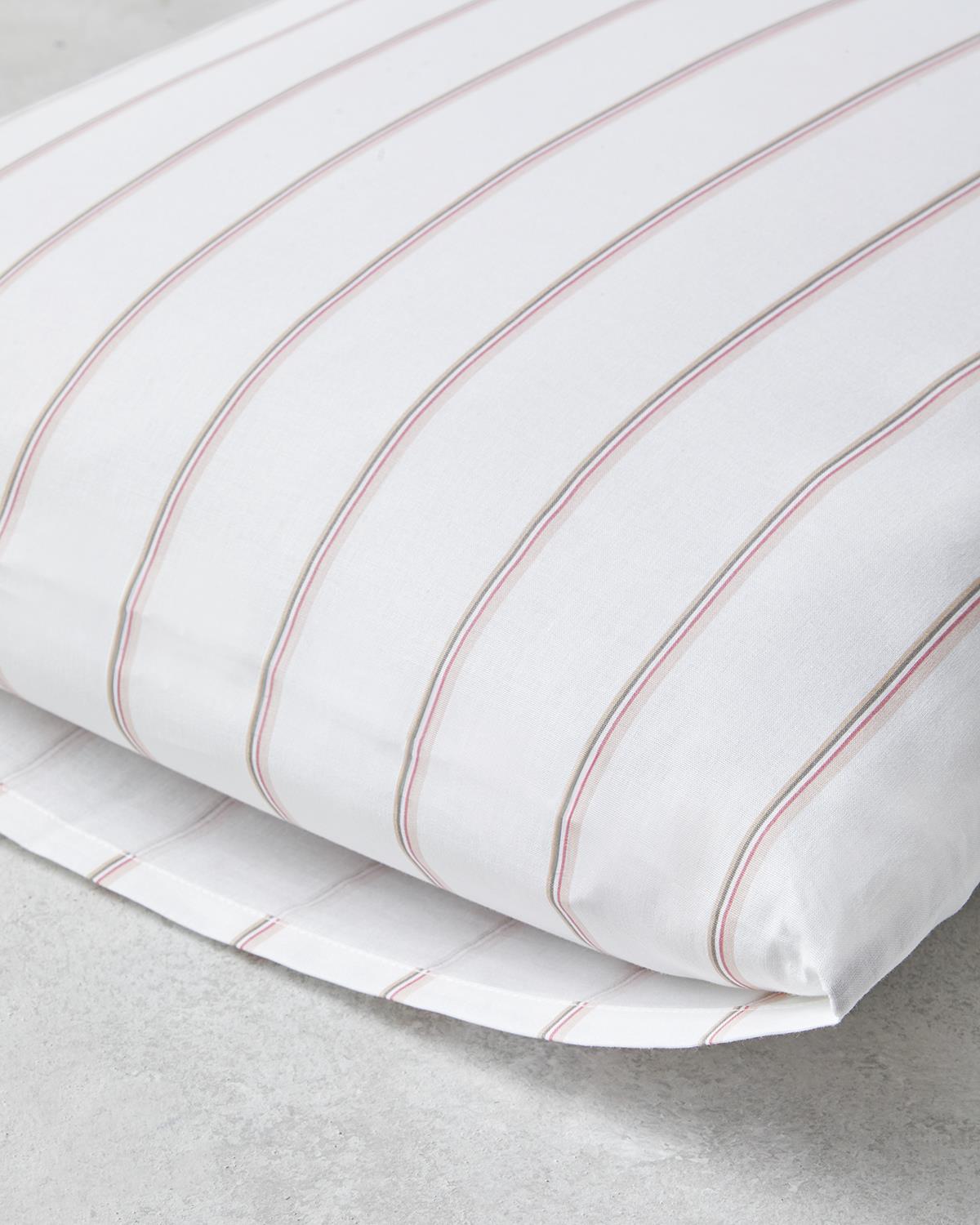 Premium Cotton Striped Pillowcase Pair Pink 50x70cm