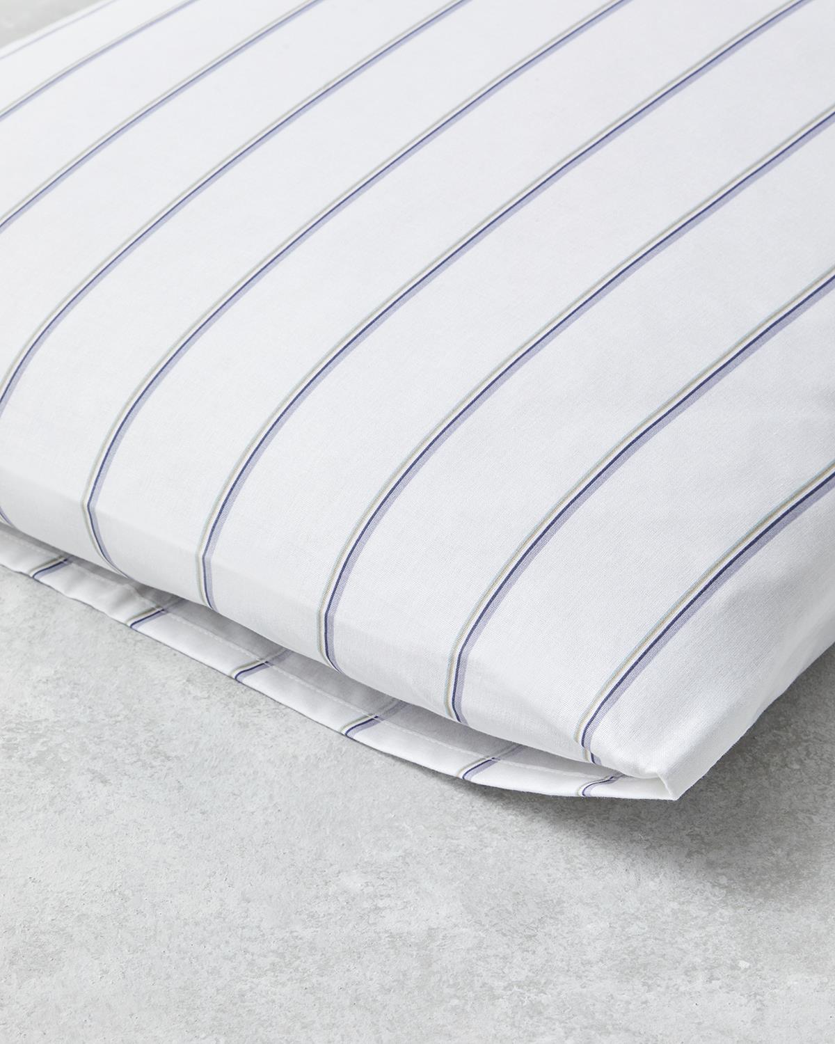 Professional Grade Cotton Striped Pillowcase Set of 2 50x70cm Navy Blue
