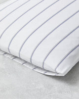 Professional Grade Cotton Striped Pillowcase Set of 2 50x70cm Navy Blue
