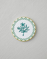 Premium Ceramic Coaster Set White Green Retail Ready