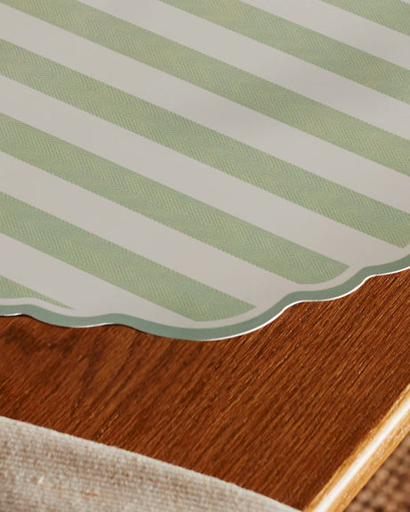 Set of 2 White & Green Placemats for Dining Table - TryAladdin