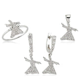 Sterling Silver Semazen Whirling Dervish Zirconia Jewelry Set