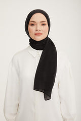 Shimmering Logo Detail Shawl - Black - TryAladdin