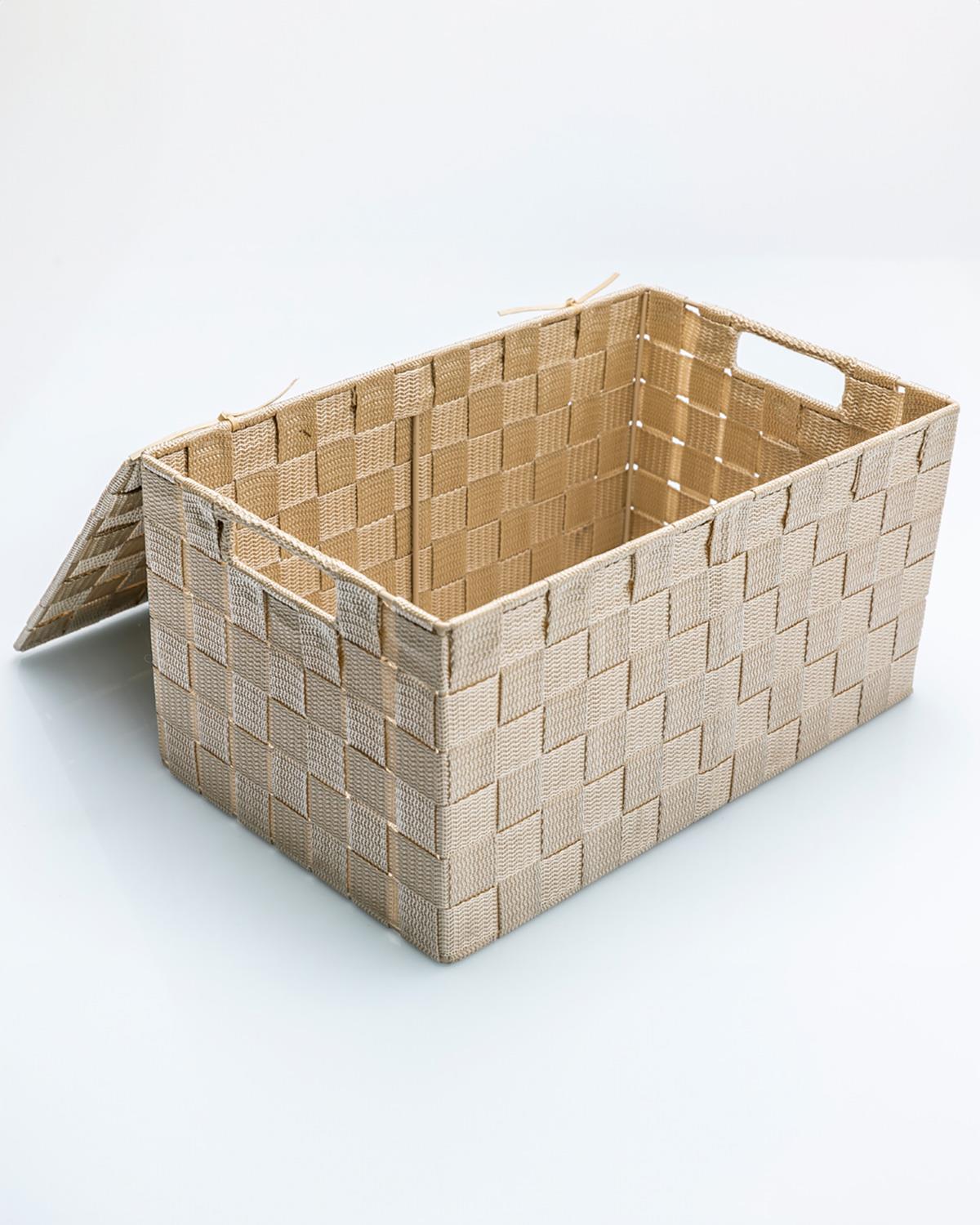 Professional Beige Lidded Storage Box   Versatile Home Organization
