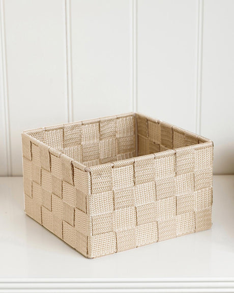 Elegant Handwoven Beige Storage-Basket
