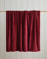 Premium-Fluffy-Supersoft-Double-Bed-Blanket-Dark-Red-Shiny-Lines