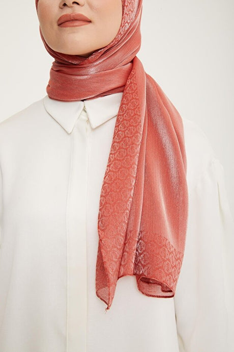 Shiny Logo Viscose Blend Shawl - Pomegranate - TryAladdin