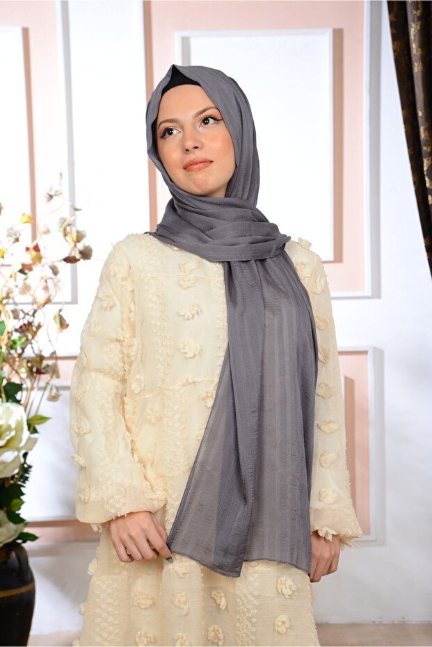 Shiny Striped Chiffon Shawl for Daily & Evening - TryAladdin