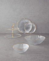 Professional Tiered Glass Serving Stand Gold