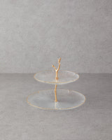 Professional Tiered Glass Serving Stand Gold