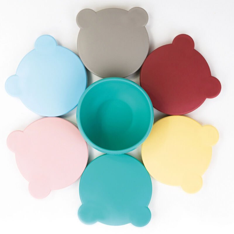 Silicone Suction Bowl with Lid - Secure Baby Feeding & Storage 6+ Months - TryAladdin