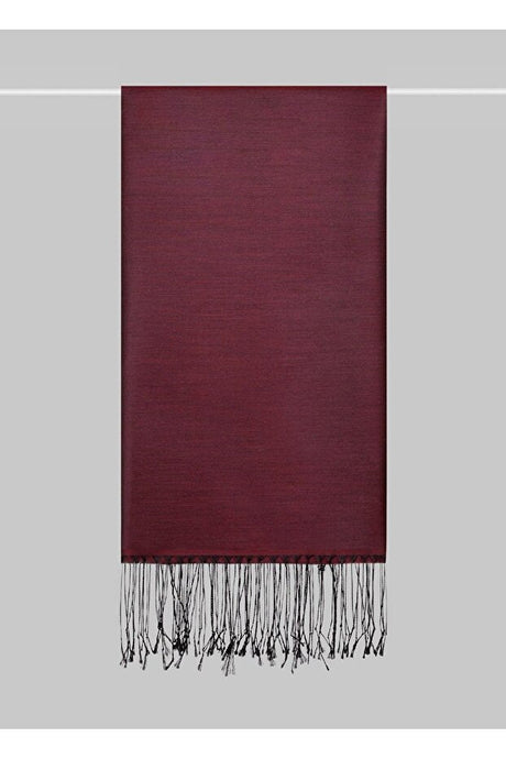 Silky Black - Burgundy Shawl - Soft Acrylic Blend - TryAladdin