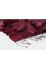 Silky Black - Burgundy Shawl - Soft Acrylic Blend - TryAladdin